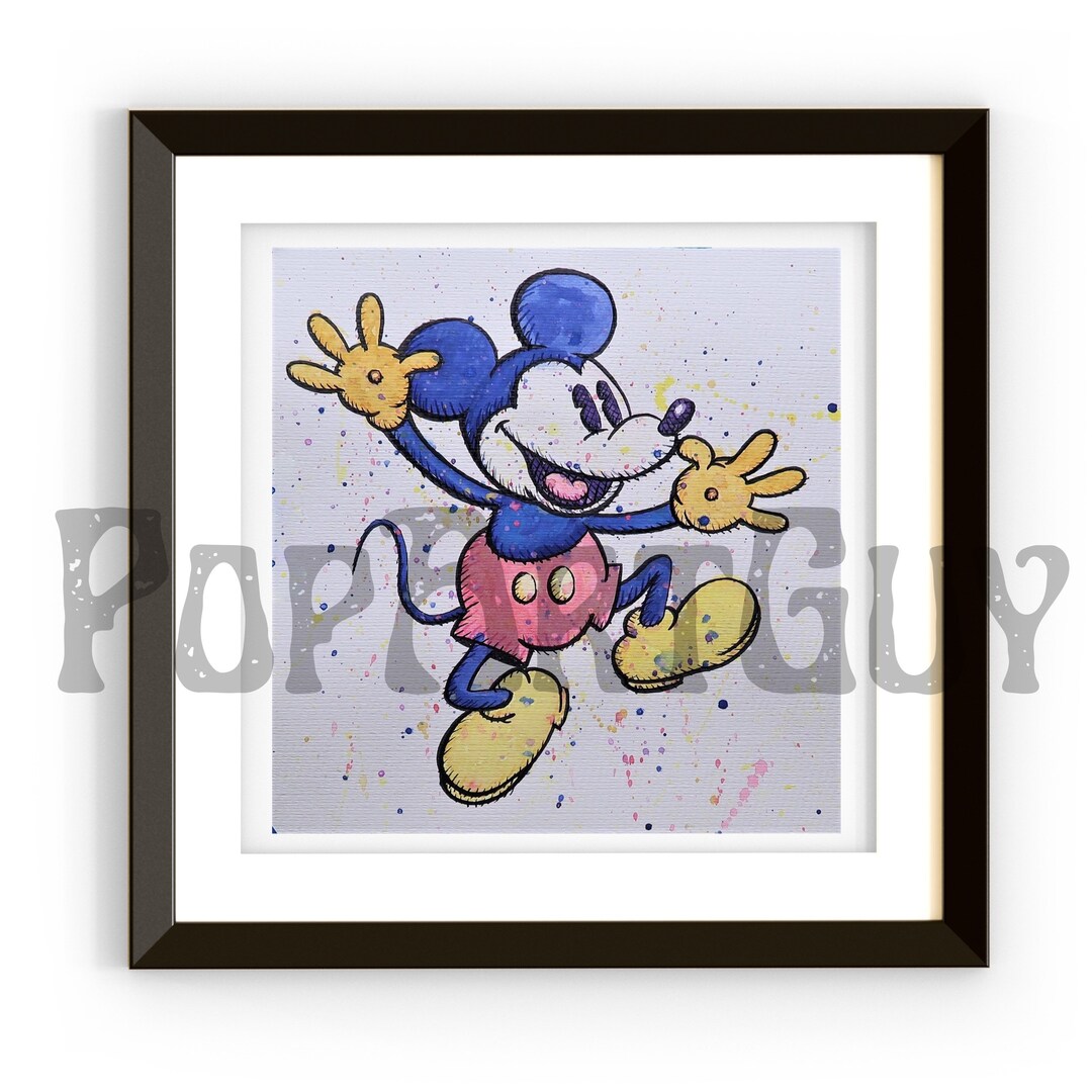 Mickey Mouse Art Print, Mickey Mouse, Cartoon Art Print, Disney Wall ...