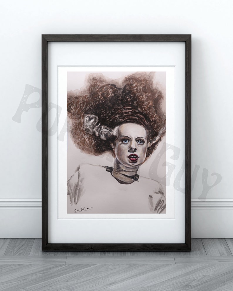 Bride of Frankenstein Art Print, Universal Monsters Art Print Etsy