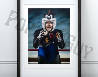 Andre the Giant Art Print, Peg Leg Pete, Mickey Mouse Art , Pop Culture Painting