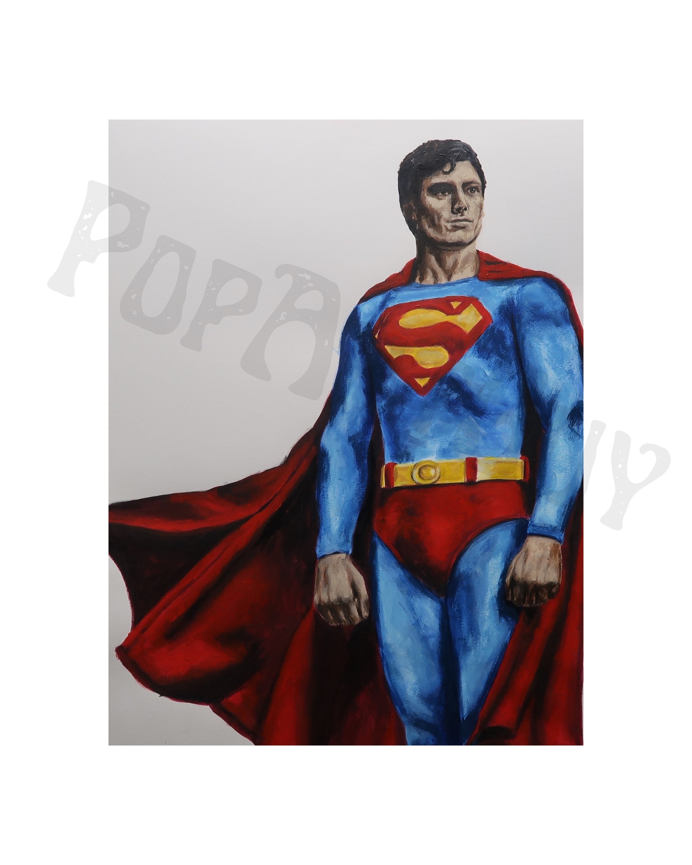 Superman Art Print, Christopher Reeves, DC Comics Super Heroes Art