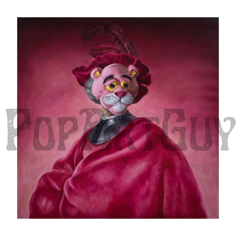 Pink Panther Artwork Vintage Cartoon Wall Decor Original Etsy