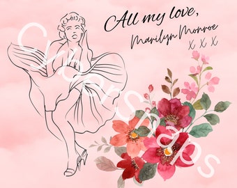 Marilyn Monroe PNG para 20 oz Tumbler, Marilyn Monroe in Dress, Marilyn Monroe Tumbler Wrap PNG