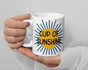 Glass of Sunshine White glossy mug