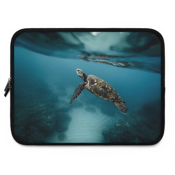 Protect Your Laptop in Style with a Sea Turtle Print Water Resistant Laptop Sleeve