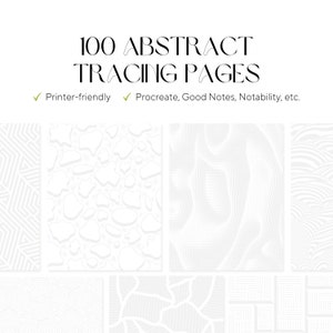 100 páginas abstractas, geométricas y de trazo de líneas - Páginas para colorear y trazar para adultos - Alivio del estrés - Arteterapia
