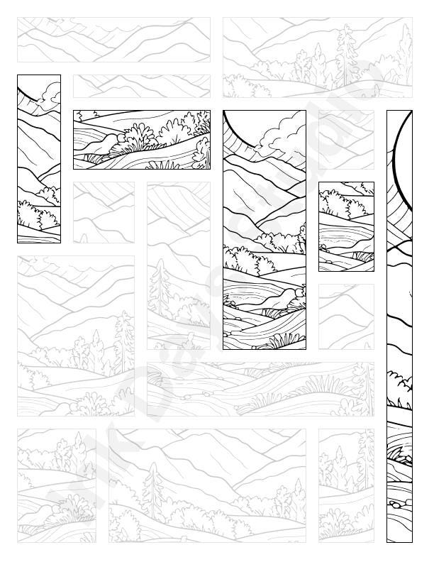Traceable Abstract 100 Mix Tracing Pages – Asymmetrical Grid – Floral, Abstract, Landscape ...