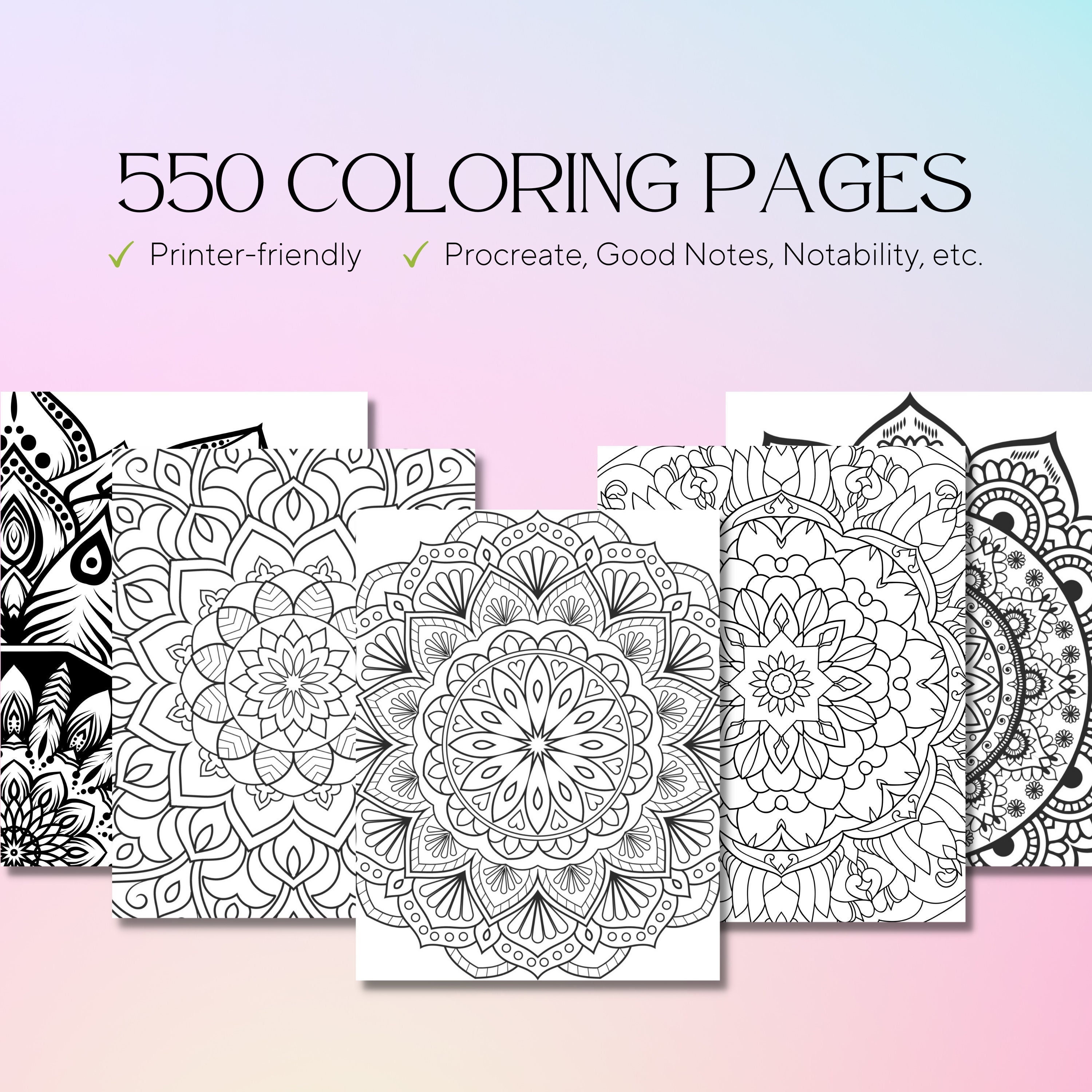 Kit 550 Mandalas Flores para Imprimir e Colorir