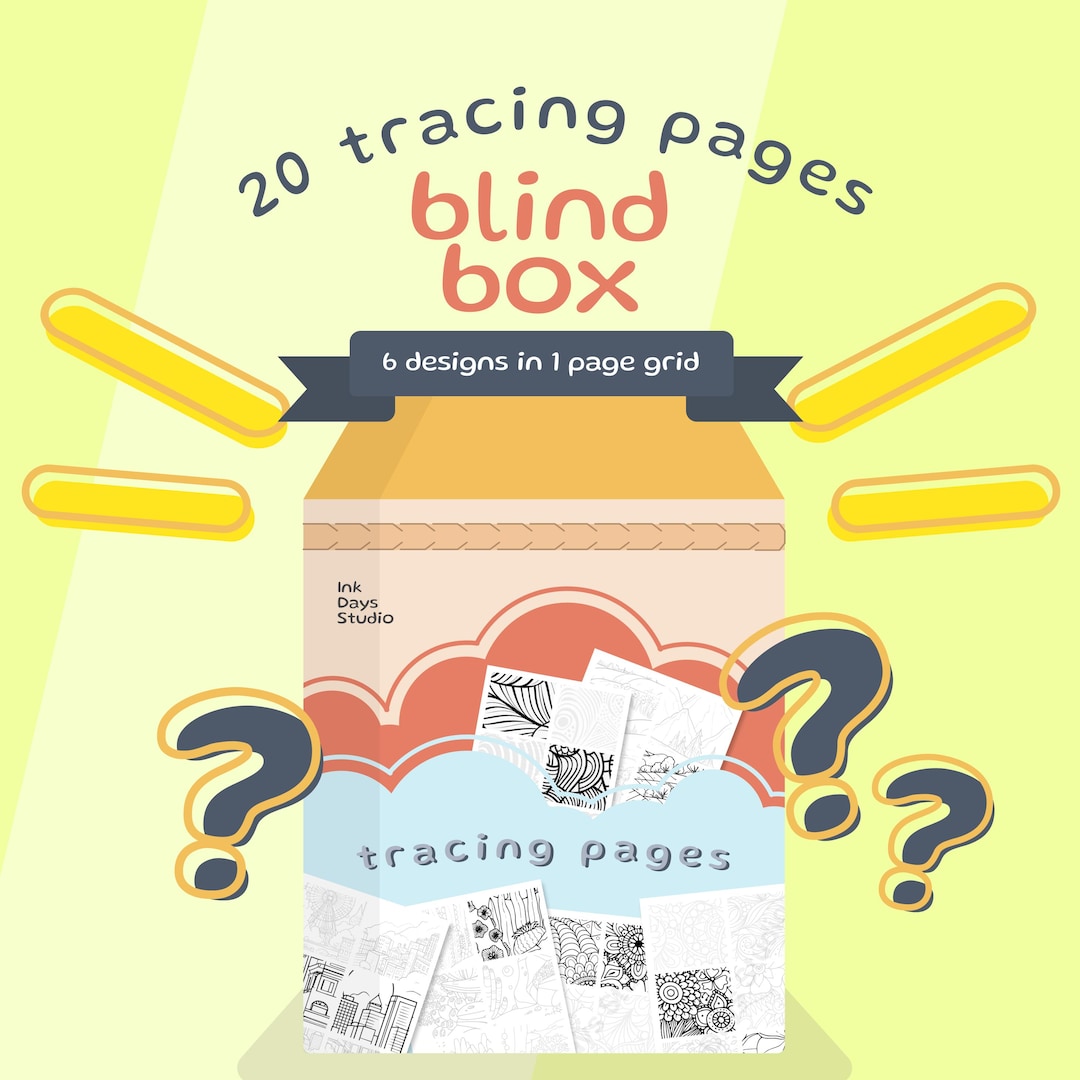First Trace Box Blind Box: 20 Tracing Pages – 6 Designs in 1 Page – Floral, Abstract ...