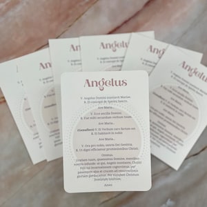 Cartolina di preghiera dell'Angelus in inglese e latino / Devozione cattolica / Preghiera cattolica