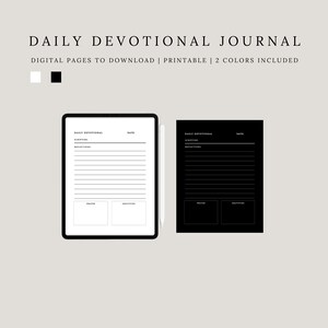 Notas devocionales diarias, Notas de estudio bíblico, Diario de oración, Planificador de fe, Plantilla digital para Goodnotes en iPad, Carta imprimible PDF