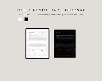 Marble Daily Devotional Journal, Faith Planner (Digital Template)