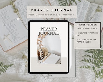 Prayer Journal, Faith Journal, Digital Template for Goodnotes on iPad, Printable Letter PDF