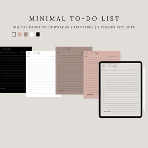 Minimal to Do List Digital Planner for iPad Goodnotes Notability, Check ...