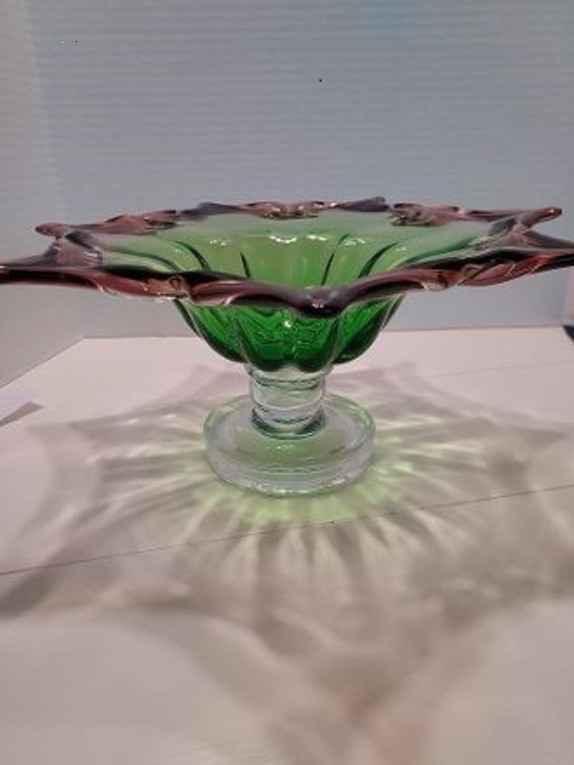 Vintage Decorative Glass Art Bowl Etsy