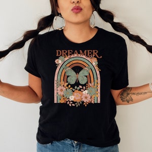 Boho Butterfly PNG, Dreamer PNG, Hippie Design for T-Shirts, Vintage Floral png, Boho png, Graphic Print for Shirts, Hippie Sublimation