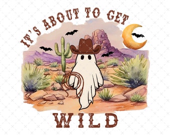 Western Halloween PNG | Cowboy Ghost Sublimation | Wild West Digital Design | Funny Halloween PNG