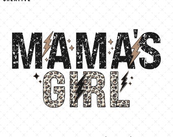 Mama's Girl Cheetah PNG, Rocker PNG Kids, Girls Rock Sublimation, Girls Chetah PNG for Shirts, Mama's Girl png