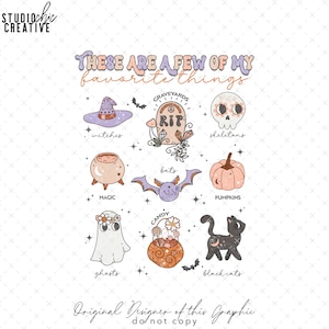 Cute Halloween PNG, Pink Halloween Sublimation, Kids Halloween PNG, Spooky Season PNG, These Are A Few Of My Favorite Things