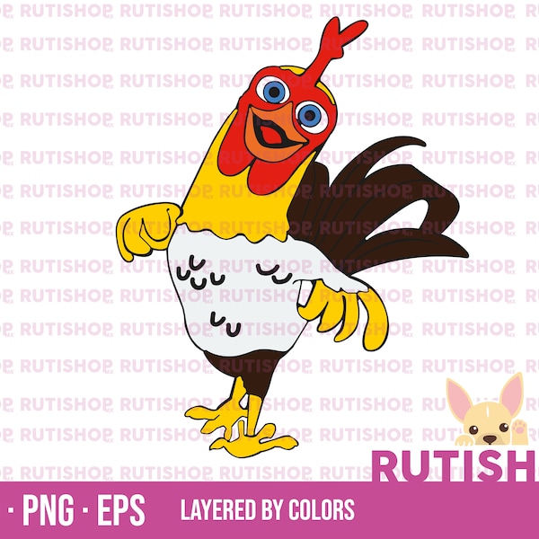 Bartolito, gallo, la granja, SVG, PNG, EPS, layered, en capas, archivo de corte, cut file