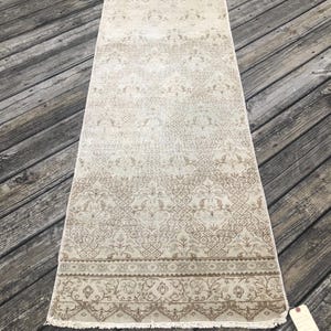 2'5"x9' Vintage Turkish Runner Rug | Distressed Sivas Runner | Entryway Runner | Antique Floral Runner | Faded Runner Carpet