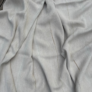 Vintage Turkish Hemp Kilim Rug: 7x10 Ivory Minimalist Stripe