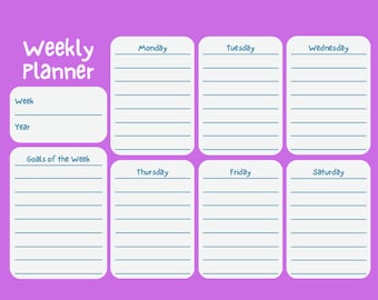 Cute Printable Weekly Planner in Pink