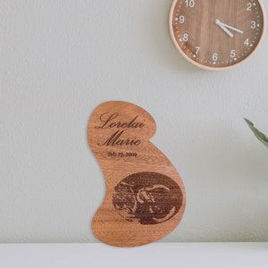 Engraved Ultrasound Bust | Personalized Ultrasound Frame | Ultrasound Art Pregnancy Gift | Personalized Sonogram Picture | Ultrasound Gift