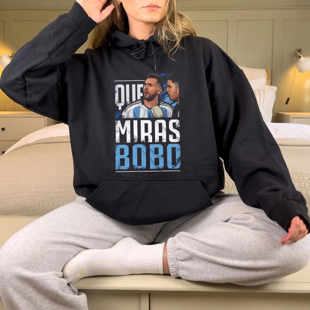 Qu Miras Bobo Meme Sweatshirt ,World Cup 2022 Lionel Messi Argentina Soccer  Sweatshirt