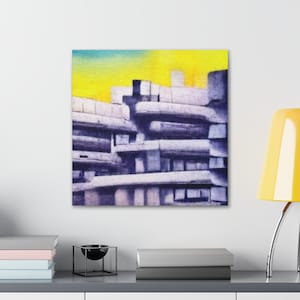 Brutalism inspired art print canvas gallery wrap