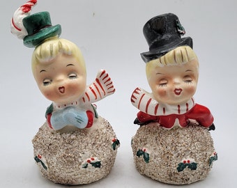 Lefton Kissing Snowball Boy & Girl Bells