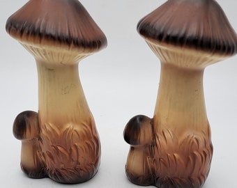 Vintage Japan Double Mushroom Ceramic Salt and Pepper Shakers