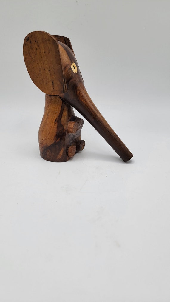 Carved Wood Elephant Figurine
