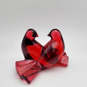 バカラ鳥　 Baccarat Crystal Loving Doves Ruby Baccarat Crystal Ruby Loving Doves - Etsy