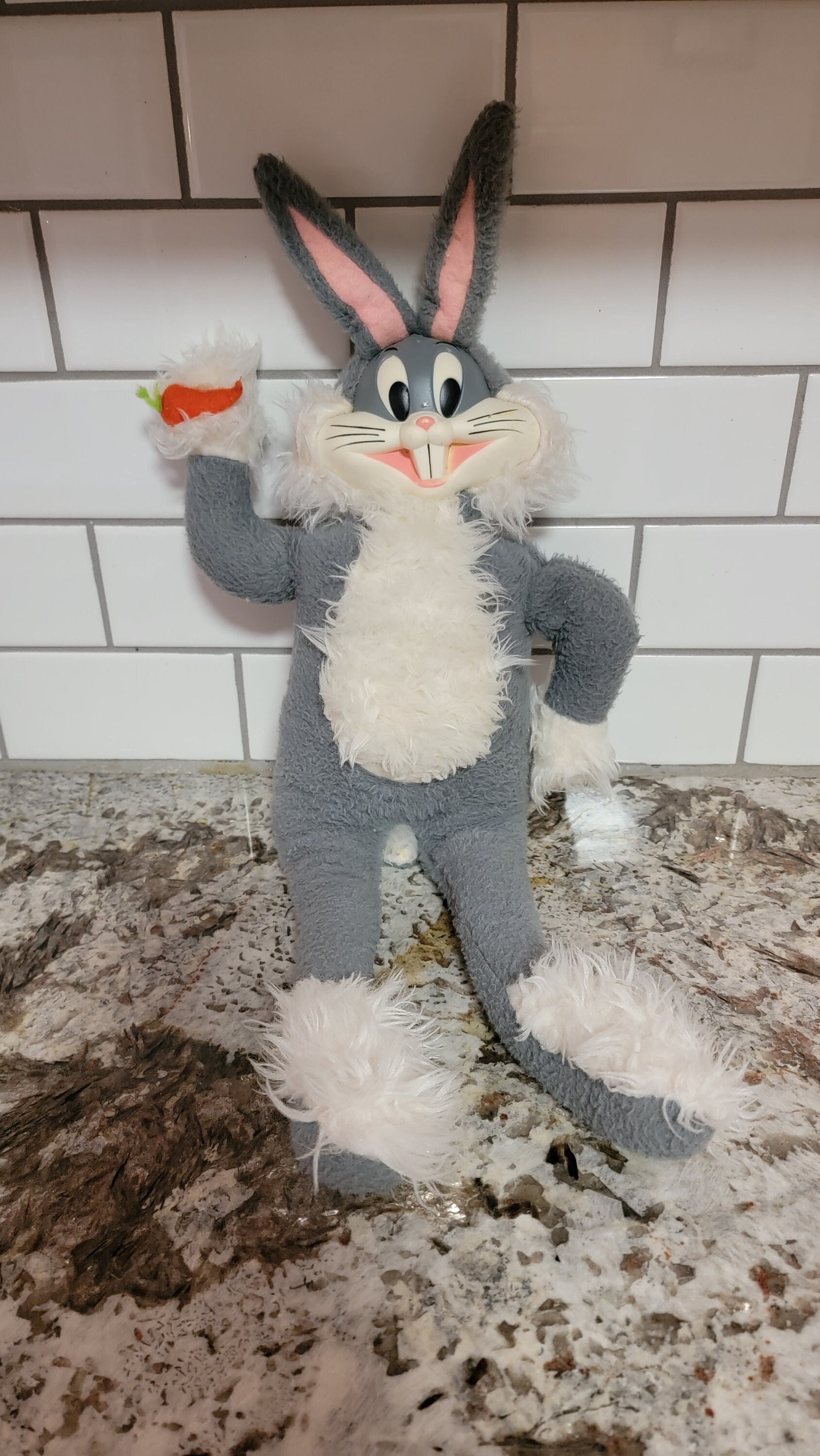 Vintage Warner Bros Mattel Bugs Bunny Plush, Rubber Face Vintage Warner Bros Mattel Bugs Bunny Plush, Rubber Face