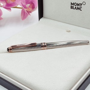 Montblanc Meisterstuck 144 75th Anniversary Limited Edition 1924 units Manufactured Silver Rose Gold Diamond Mother-of-Pearl