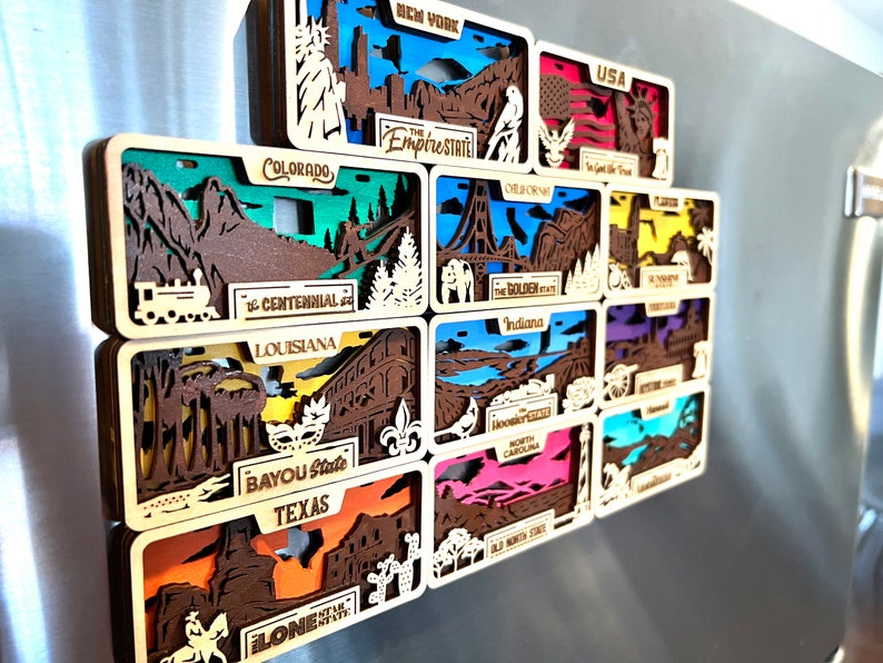 USA State Plate Personalized Refrigerator Etsy