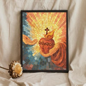 Mosaic Sacred Heart DIGITAL PRINT