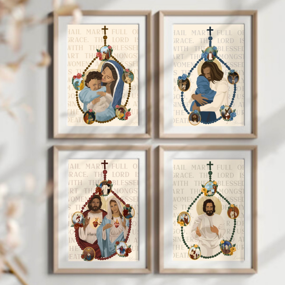 Set of Rosary DIGITAL PRINTS - Etsy