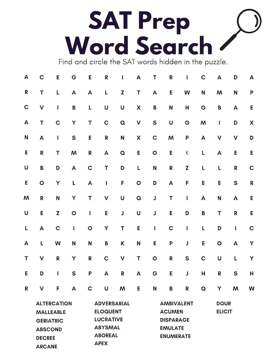 SAT Prep Words Crossword - WordMint