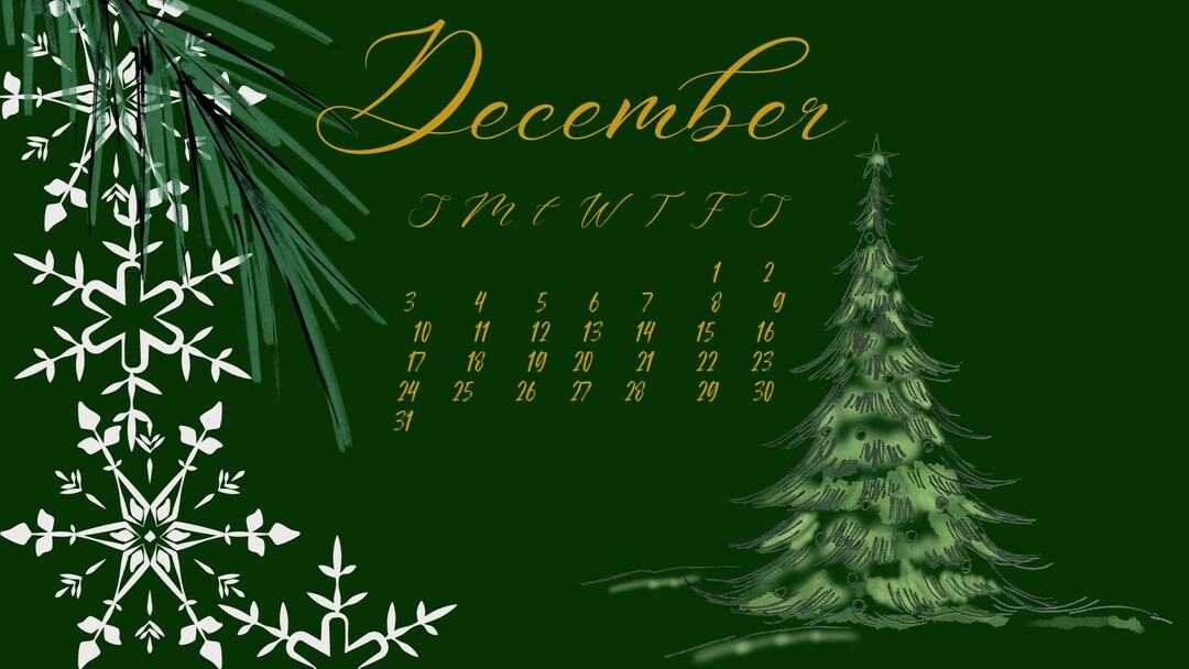 December Christmas Desktop Wallpaper - Etsy