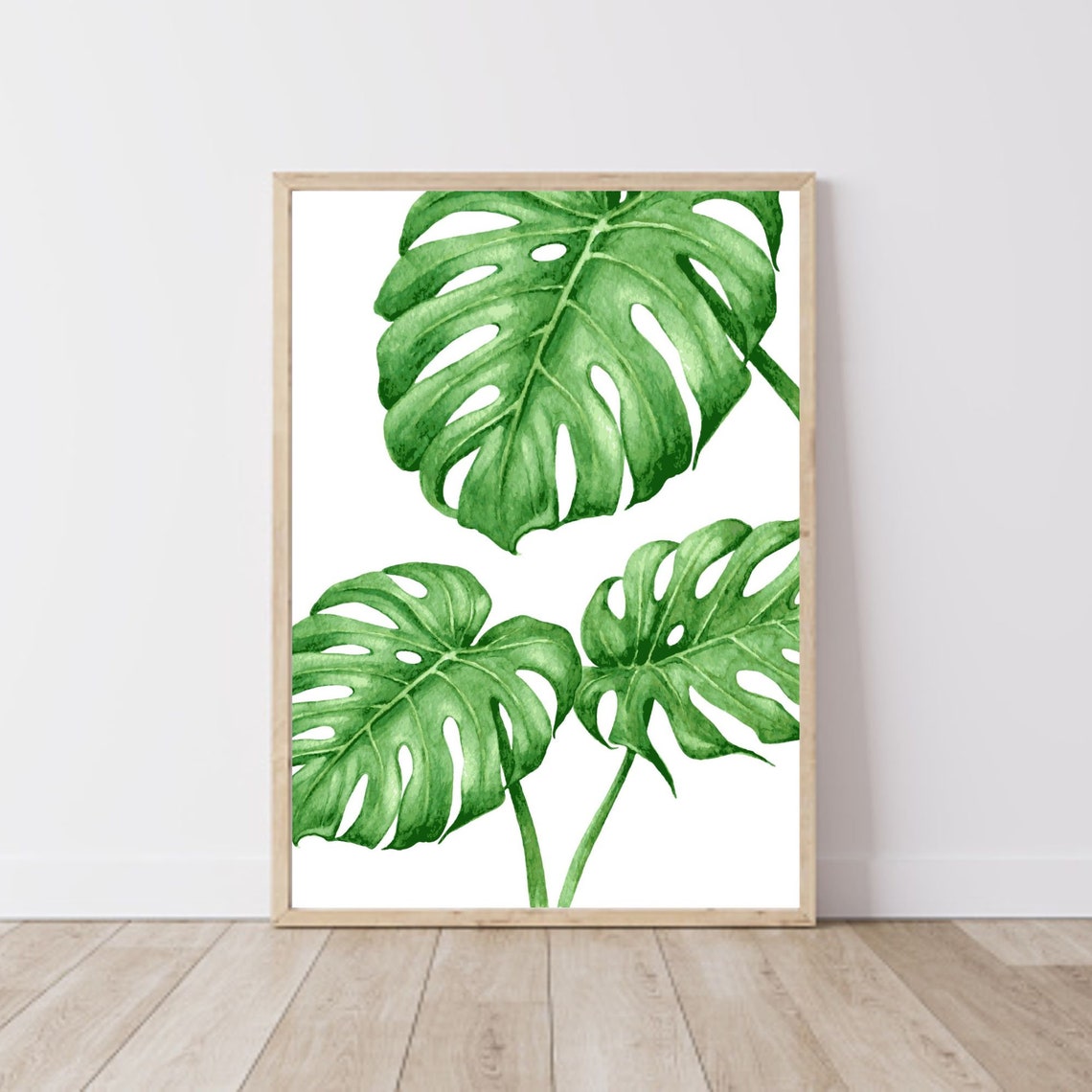 Monstera Leaf Wall Art, Watercolor Botanical Print, Monstera Leaf ...