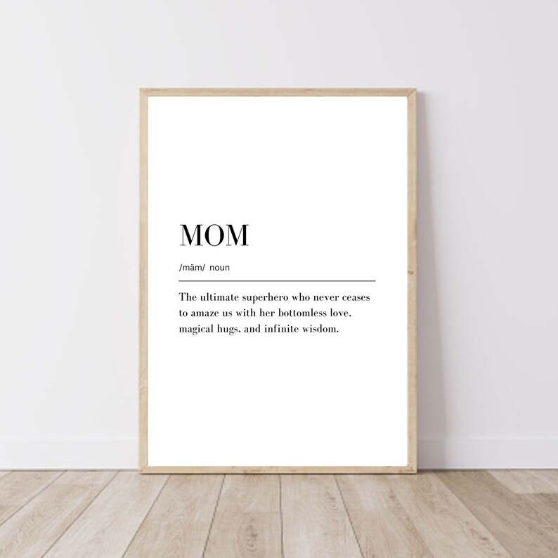 MOM Definition, Printable Wall Art, Mothers Day Gift, Mom Wall Art