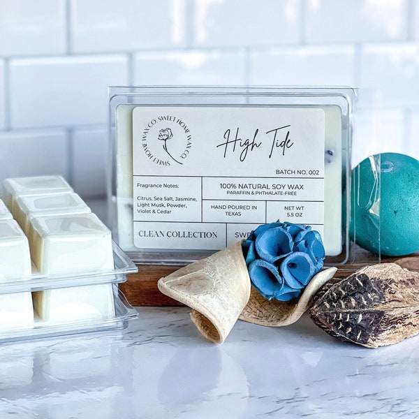 6 Oz. | Clean Collection | Choose Your Scent | 100% Natural Soy, Hand Poured Wax Melts, Wax Tarts & Home Fragrance