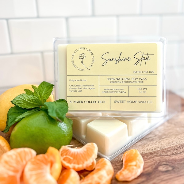 6 Oz. | Summer Collection | Choose Your Scent | 100% Natural Soy, Hand Poured Wax Melts, Wax Tarts & Home Fragrance