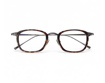 Retro Polygonal Titanium Eyeglass Frame - Anti Blue Light Optical