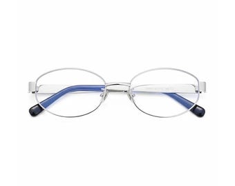 Montura de gafas de titanio ovalada retro - Gafas graduadas ópticas con protección contra la luz azul