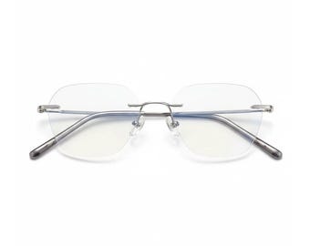 Montura de gafas ultraligera de titanio sin marco - Prescripción óptica retro