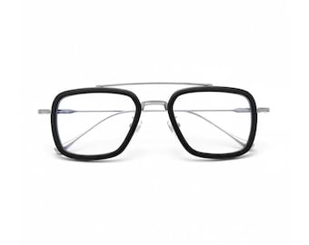 Retro Titanium Eyeglass Frame - Anti Blue Light Optical Prescription Glasses
