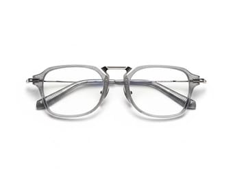 Retro Square Titanium Eyeglass Frame - Unisex Optical DTX413