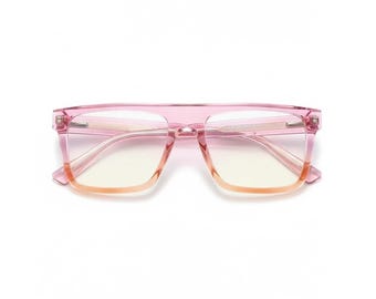 TR90 Retro Square Gradient Glasses Frame - Anti Blue Light